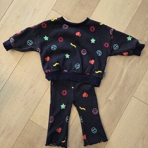 Joe Fresh Kids Matching Set - Black with Multicolor Patterns